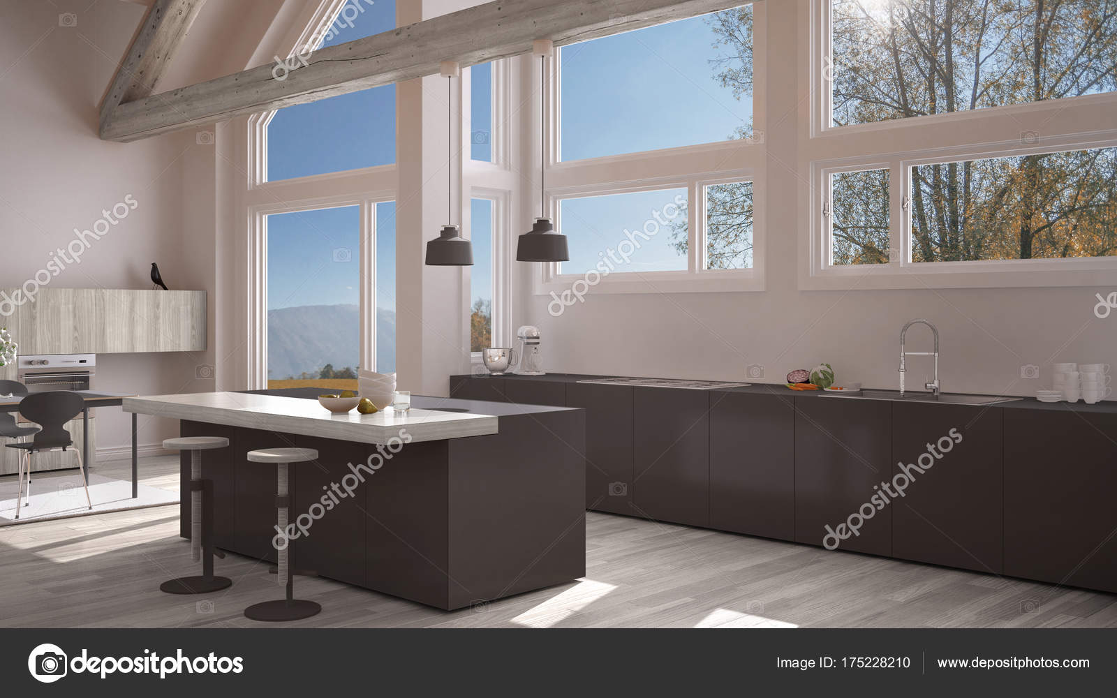 Cozinha Moderna Em Villa Cl Ssica Loft Grandes Janelas Panor Micas Cozinha Moderna Em Villa Cl Ssica Loft Grandes Janelas Panor Micas