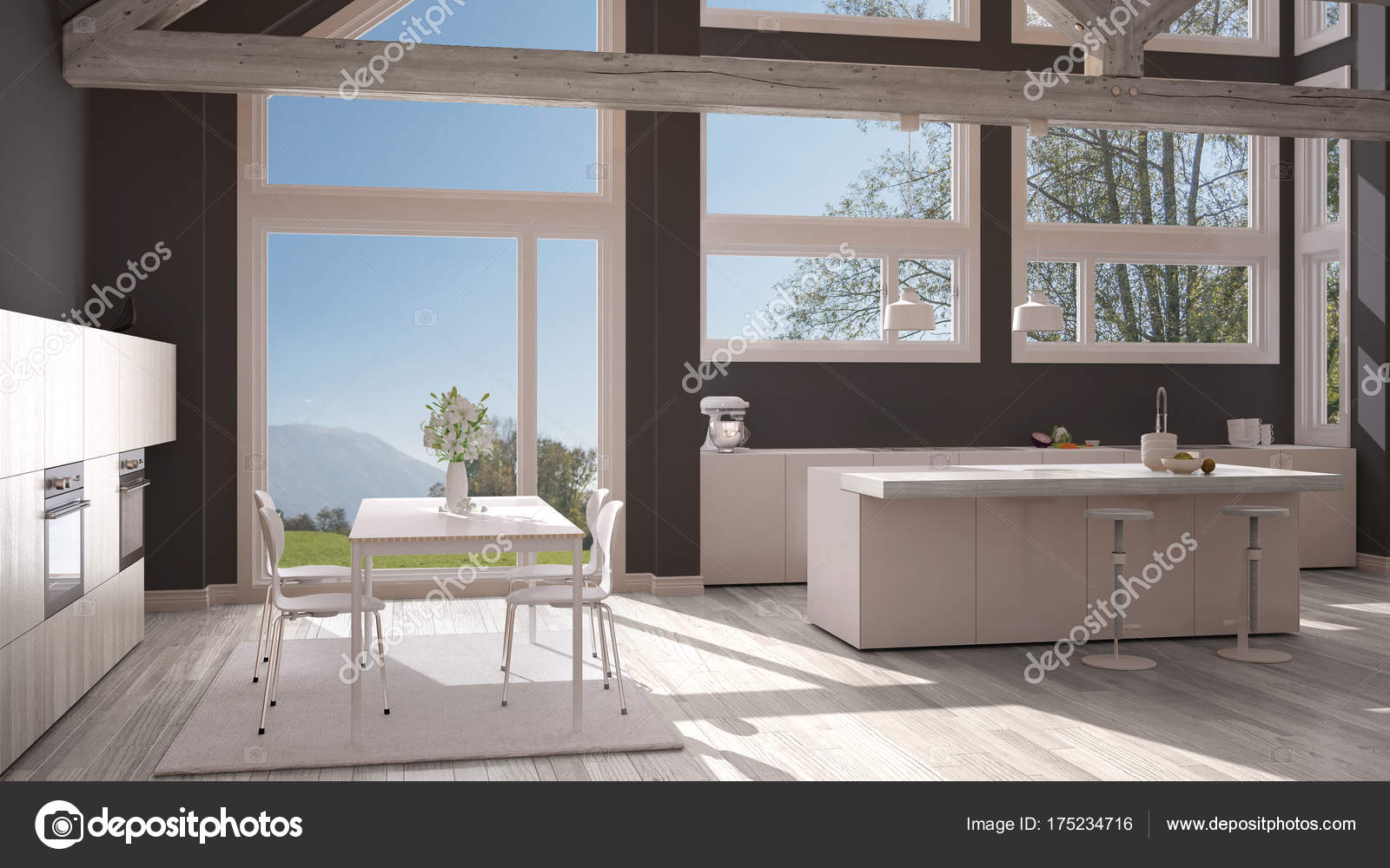 Cozinha Moderna Em Villa Cl Ssica Loft Grandes Janelas Panor Micas Cozinha Moderna Em Villa Cl Ssica Loft Grandes Janelas Panor Micas