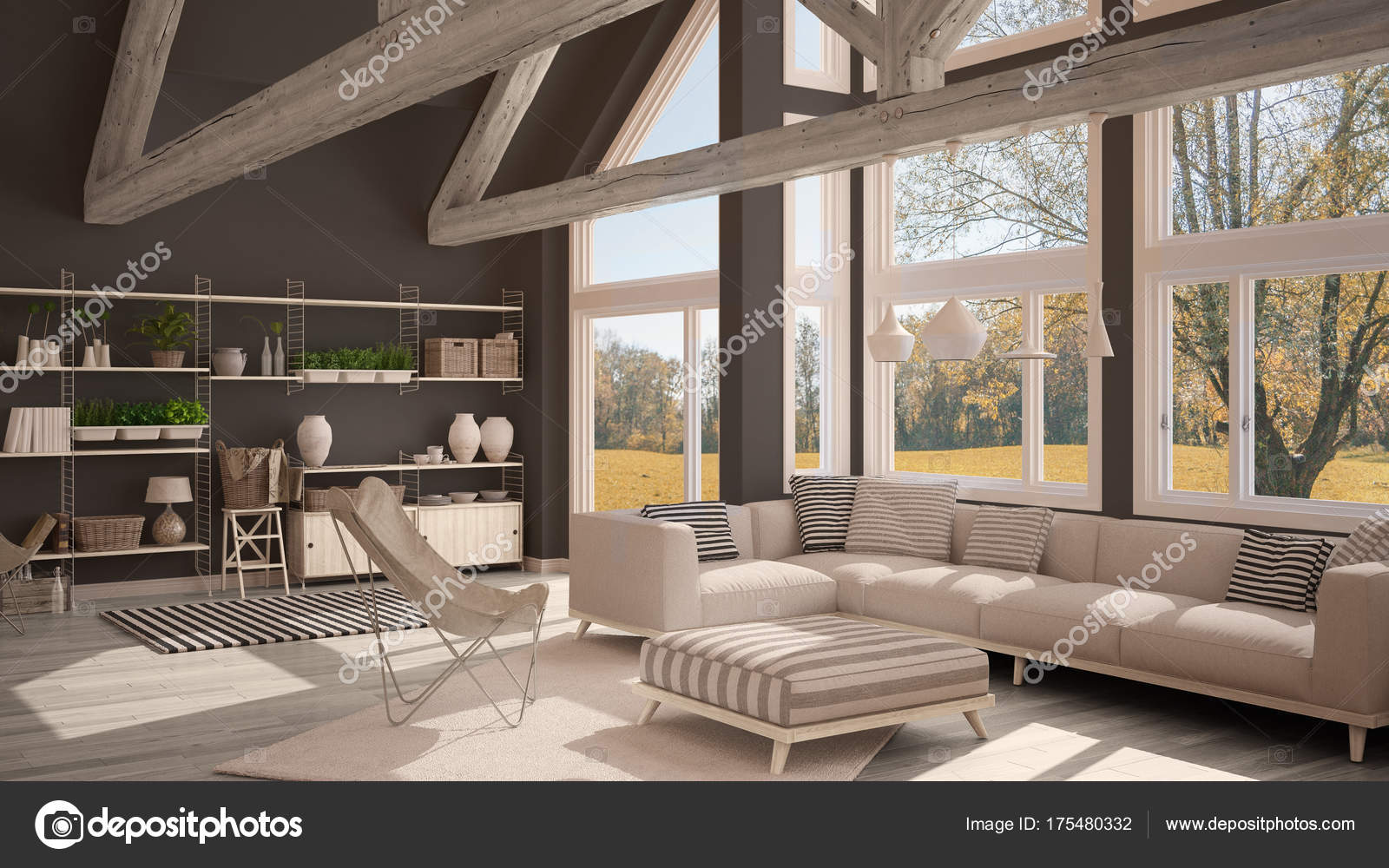 Wohnzimmer Luxus, wohnzimmer luxus-Öko-haus, parkettboden und holzdach t — stockfoto, Design ideen