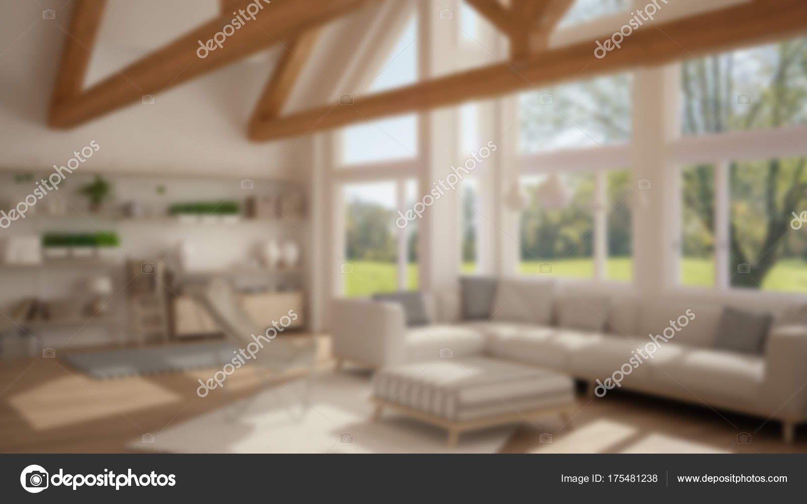 Blur background interior design, living room of luxury eco house Stock  Photo by ©ArchiVIz 175481238