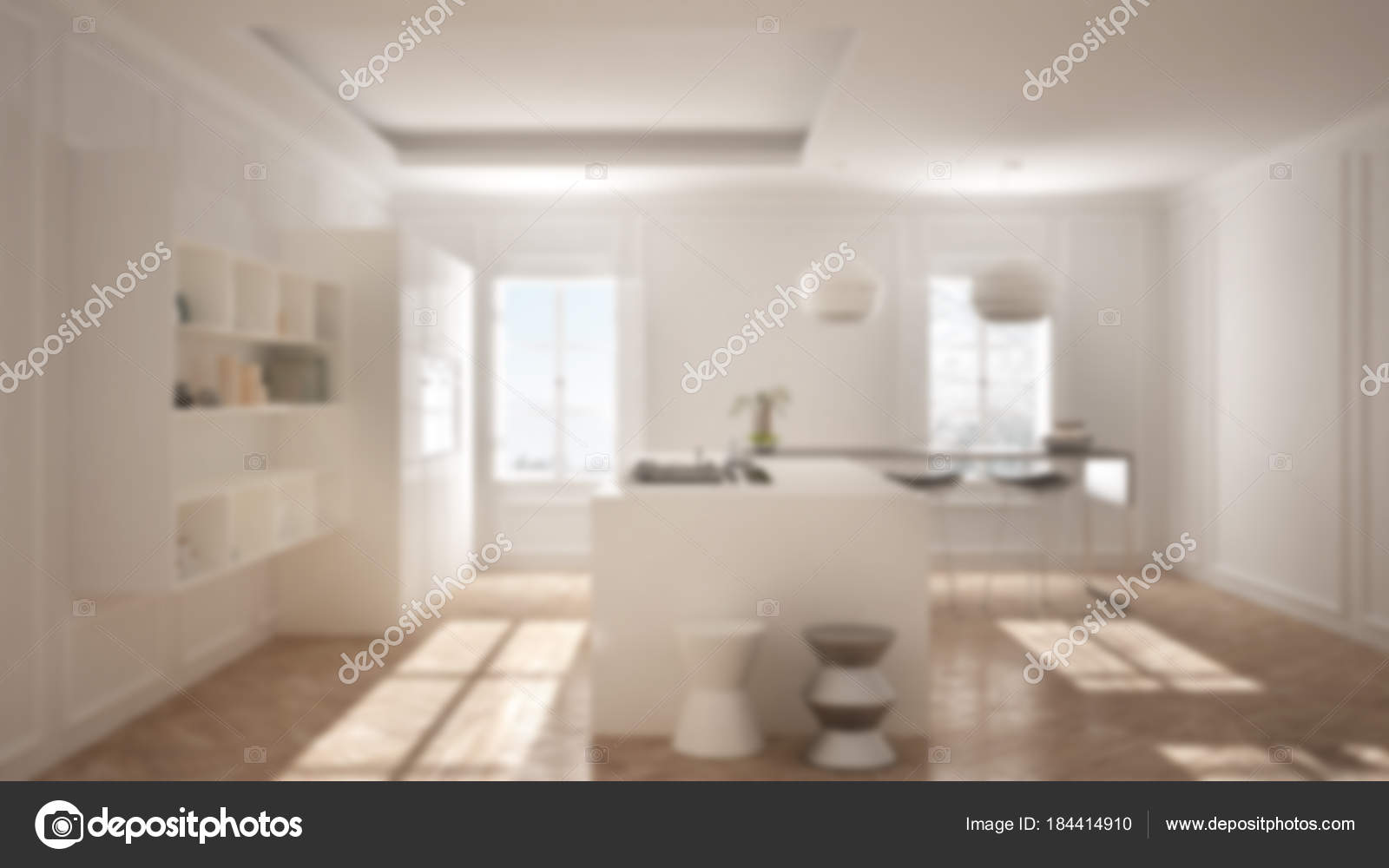 Desenfoque de fondo diseño de interiores, muebles de cocina modernos ... Desenfoque de fondo diseño de interiores, muebles de cocina modernos ...