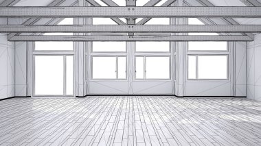 Boş oda Lüks eco house, Parke fl tamamlanmamış proje