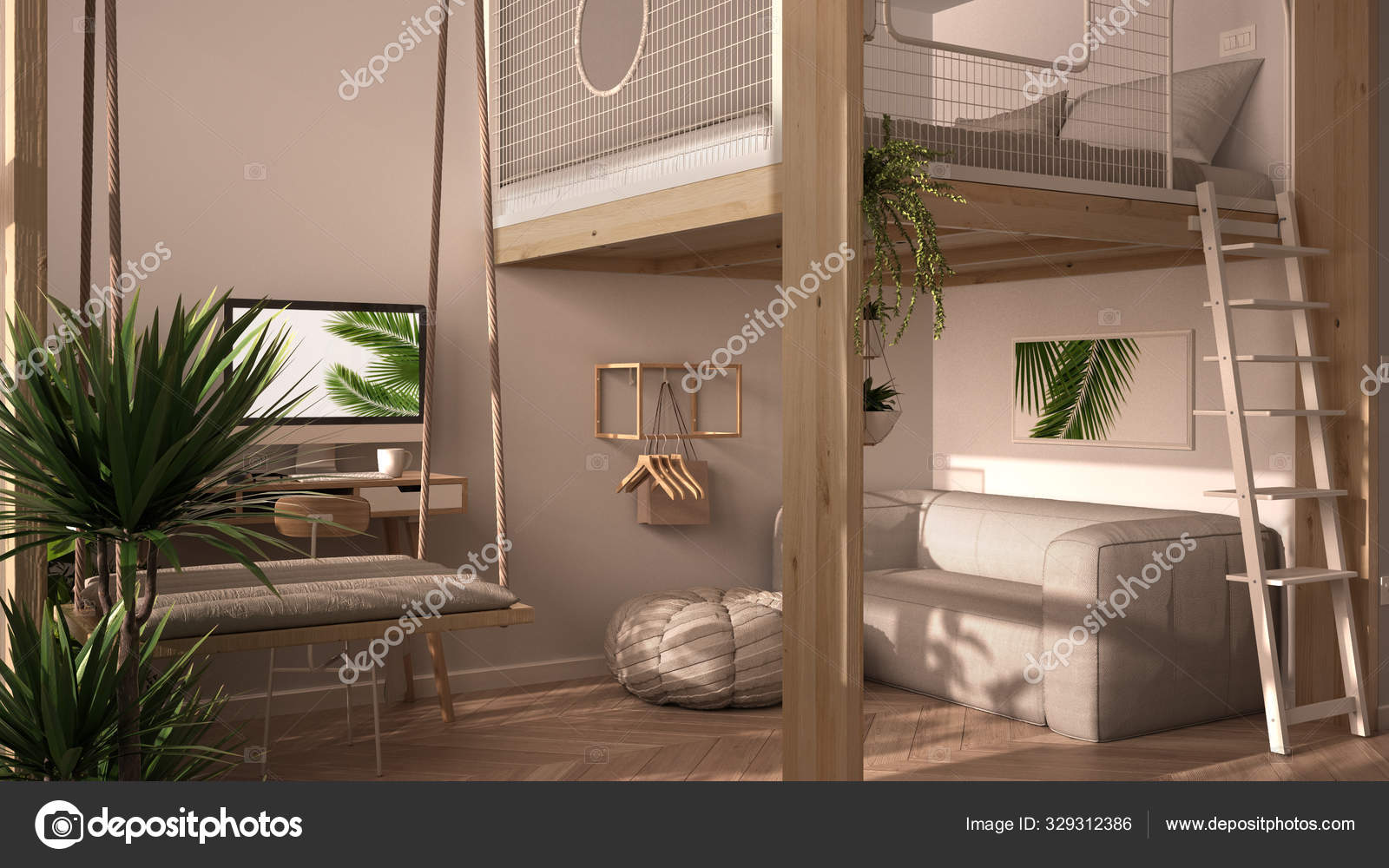 Dormitorio en el entrepiso, Habitacion con altillo, Interiores de casas  minimalistas