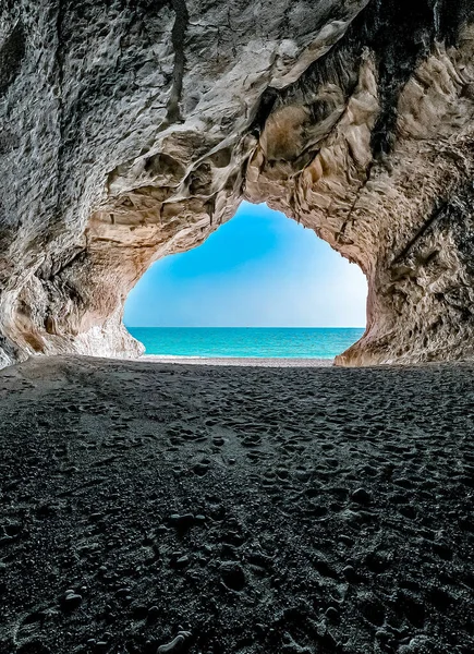 Zee Landschap Boven Een Rotsachtige Berg Cala Luna Sardinië Italië — Stockfoto