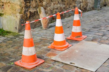 Sokakta turuncu koni