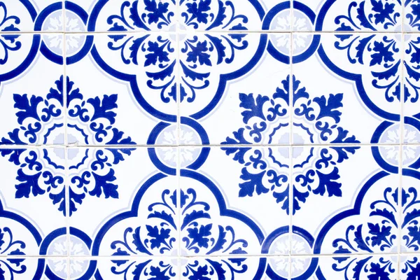 Portugiesische Azulejo-Fliesen. Aquarell nahtloses Muster — Stockfoto