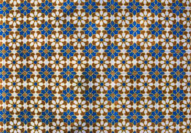 Portekizce azulejo fayans. Sulu Boya Dikişsiz desen