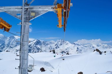 Funicular.Russia'nın Kuzey Kafkasya.