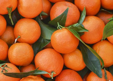 Grup üzerinde bir Pazar taze portakal