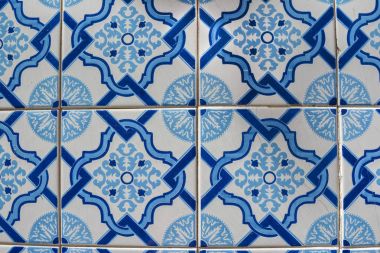Eski fayans Portekiz azulejo ayrıntılı bir klasik Seramik Fayans