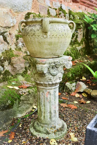 Starożytne Rzymskie Kolumny Kamienne Naczynie Rzeźbiony Kamień Pracy — Zdjęcie stockowe