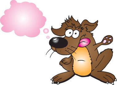 Köpek düşünme illüstrasyon