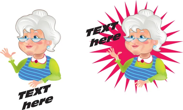 Grandma illustration in color — Stock Photo, Image