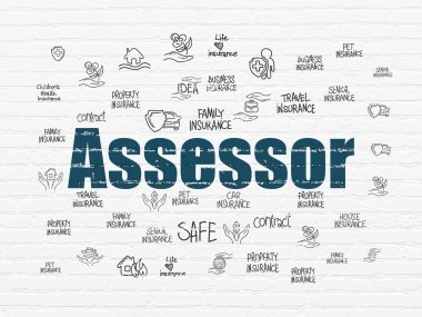 Sigorta kavramı: duvar arka plan üzerinde değerlendirme uzmanı