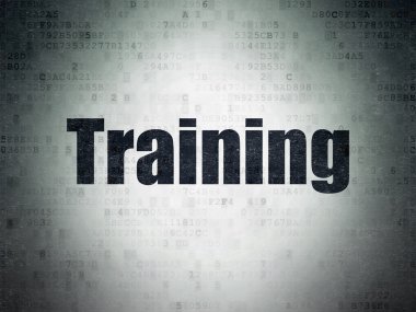 Eğitim kavramı: dijital veri kağıt arka plan üzerinde eğitim