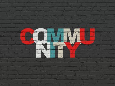 sosyal medya kavramı: duvar arka plan üzerinde topluluk