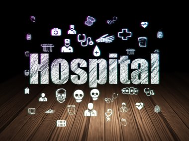 Tıp kavramı: grunge karanlık odada hastanede