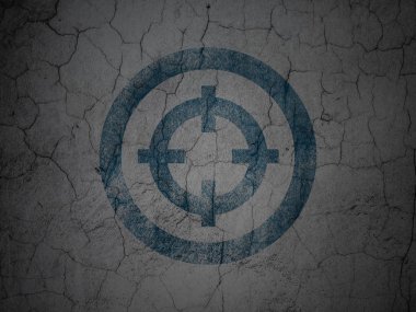 Business concept: Target on grunge wall background