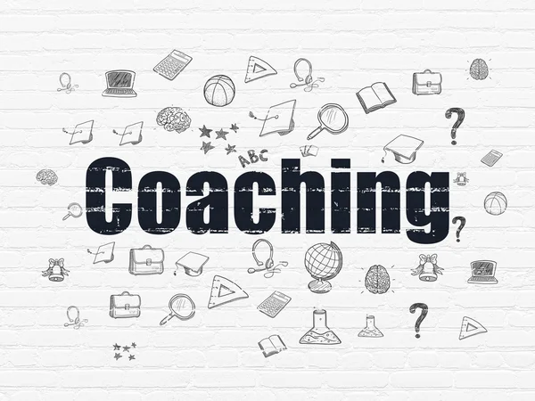 Conceito de aprendizagem: Coaching on wall background — Fotografia de Stock