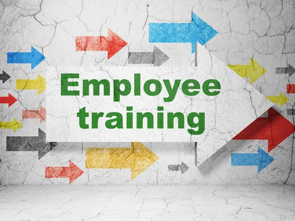 Education concept: arrow with Employee Training on grunge wall background — Stock Photo, Image