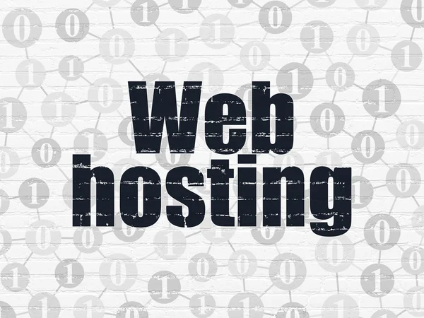 Koncepce designu webu: Web Hosting na zeď na pozadí — Stock fotografie