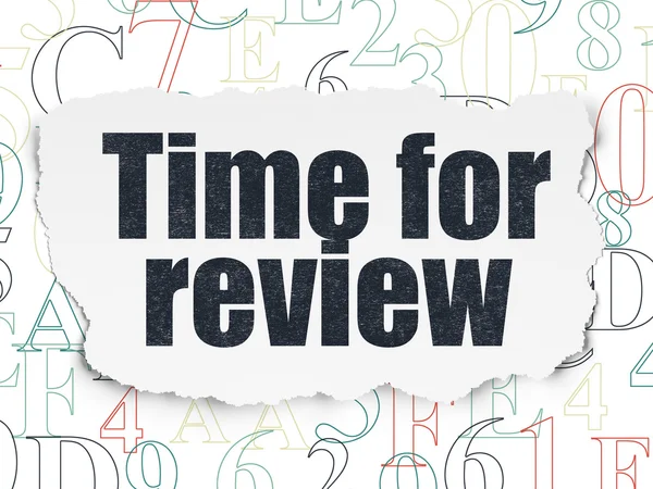 Timeline concept: Time for Review on Torn Paper background — Stock Photo, Image