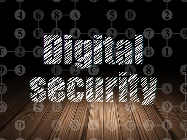 Privacy concept: Digital Security in grunge dark room — Stock Photo, Image