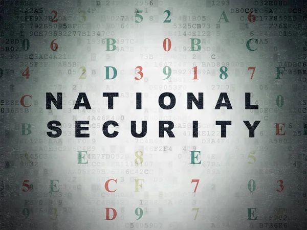 Concetto di sicurezza: sicurezza nazionale sullo sfondo della carta dati digitale — Foto Stock