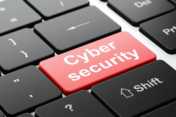 Datenschutzkonzept: Cyber-Sicherheit auf der Computertastatur — Stockfoto