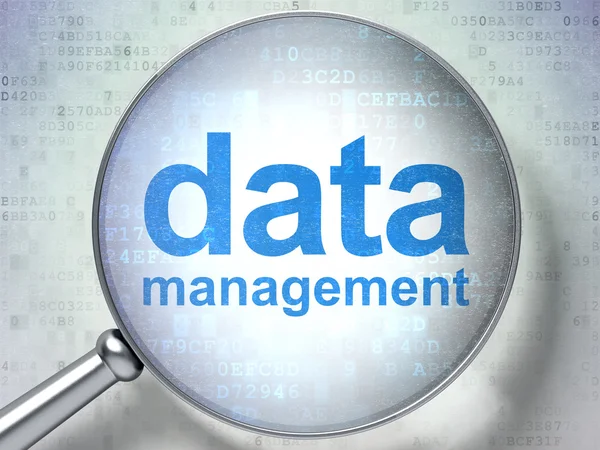 Data concept: Data Management with optical glass — Stock Photo, Image