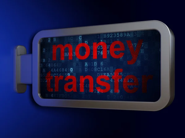 Pénz koncepció: Money Transfer billboard háttér — Stock Fotó