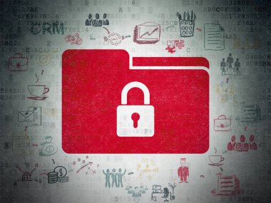 Finans kavramı: Dijital Veri Kağıt arkaplanda Kilitli Dizin