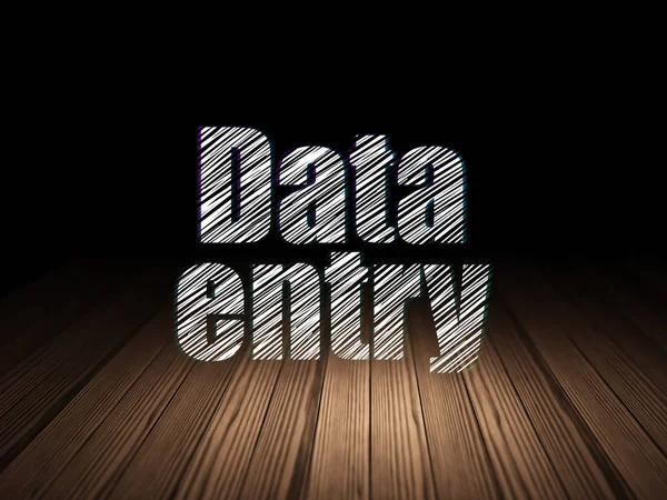 データの概念: グランジ暗い部屋でのデータ入力 — ストック写真