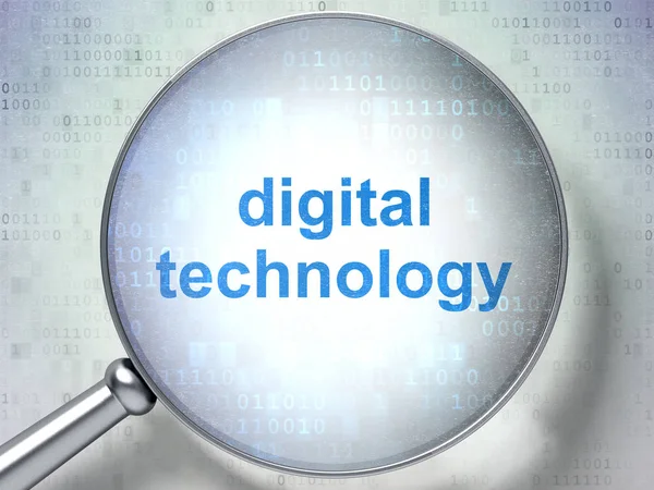Datenkonzept: Digitaltechnik mit optischem Glas — Stockfoto