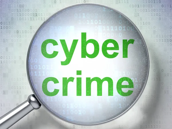 Veiligheidsconcept: Cyber Crime met optisch glas — Stockfoto