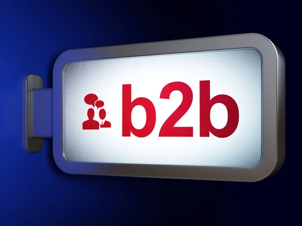 Üzleti koncepció: B2b és üzleti találkozó a billboard háttér — Stock Fotó