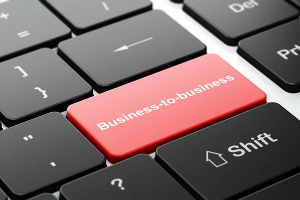 Finanční koncept: Business-to-business na pozadí klávesnice počítače — Stock fotografie