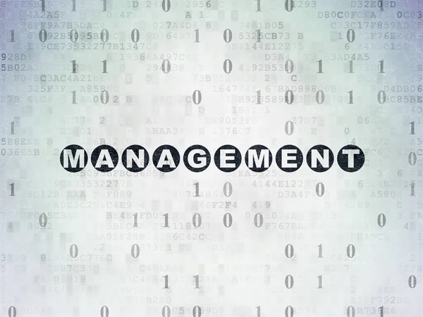 Koncepcja finansowania: zarządzanie na tle cyfrowych danych papierze — Zdjęcie stockowe
