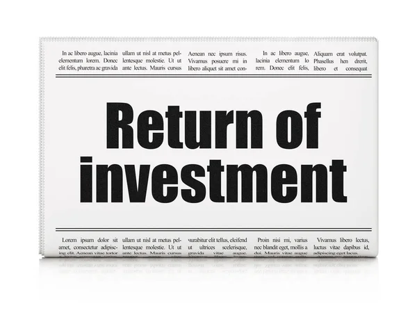 Ekonomi kavramı: gazete başlığı yatırım döndürür — Stok fotoğraf