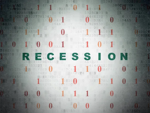 Finance koncept: Recession på Digital Data papper bakgrund — Stockfoto
