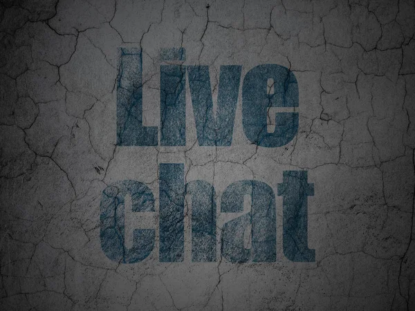 Conceito de desenvolvimento Web: Chat ao vivo no fundo da parede grunge — Fotografia de Stock