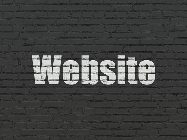 Web design concept: Ιστοσελίδα σε φόντο τοίχου — Φωτογραφία Αρχείου