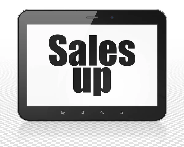 Advertising concept: Tablet Pc Computer with Sales Up on display — Stock Photo, Image