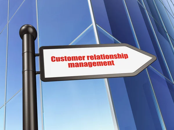 Concept marketing : signer Customer Relationship Management on Building background — Photo