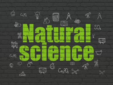 Bilim kavramı: duvar arka plan üzerinde Doğa Bilimleri