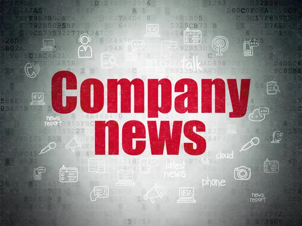 Concepto de noticias: Noticias de la compañía en el fondo del documento de datos digital — Foto de Stock