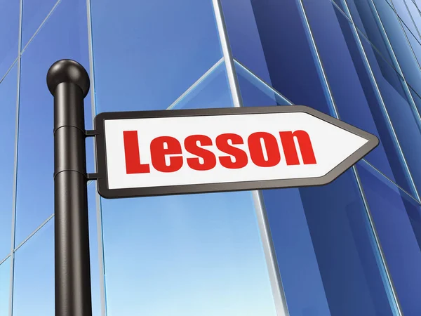 Education concept: sign Lesson on Building background — Stock Photo, Image