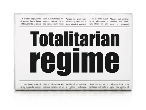 Concetto politico: titolo del giornale Regime totalitario — Foto Stock