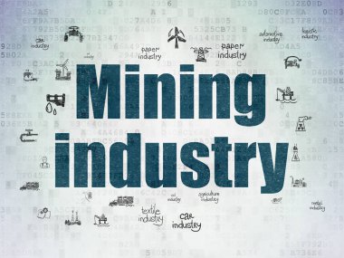 Manufacuring kavramı: dijital veri kağıt arka plan üzerinde madencilik sektörü