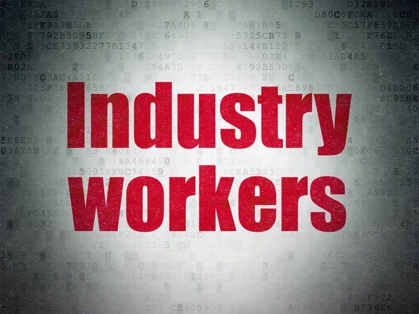 Concetto di industria: lavoratori del settore sul background della carta dati digitale — Foto Stock